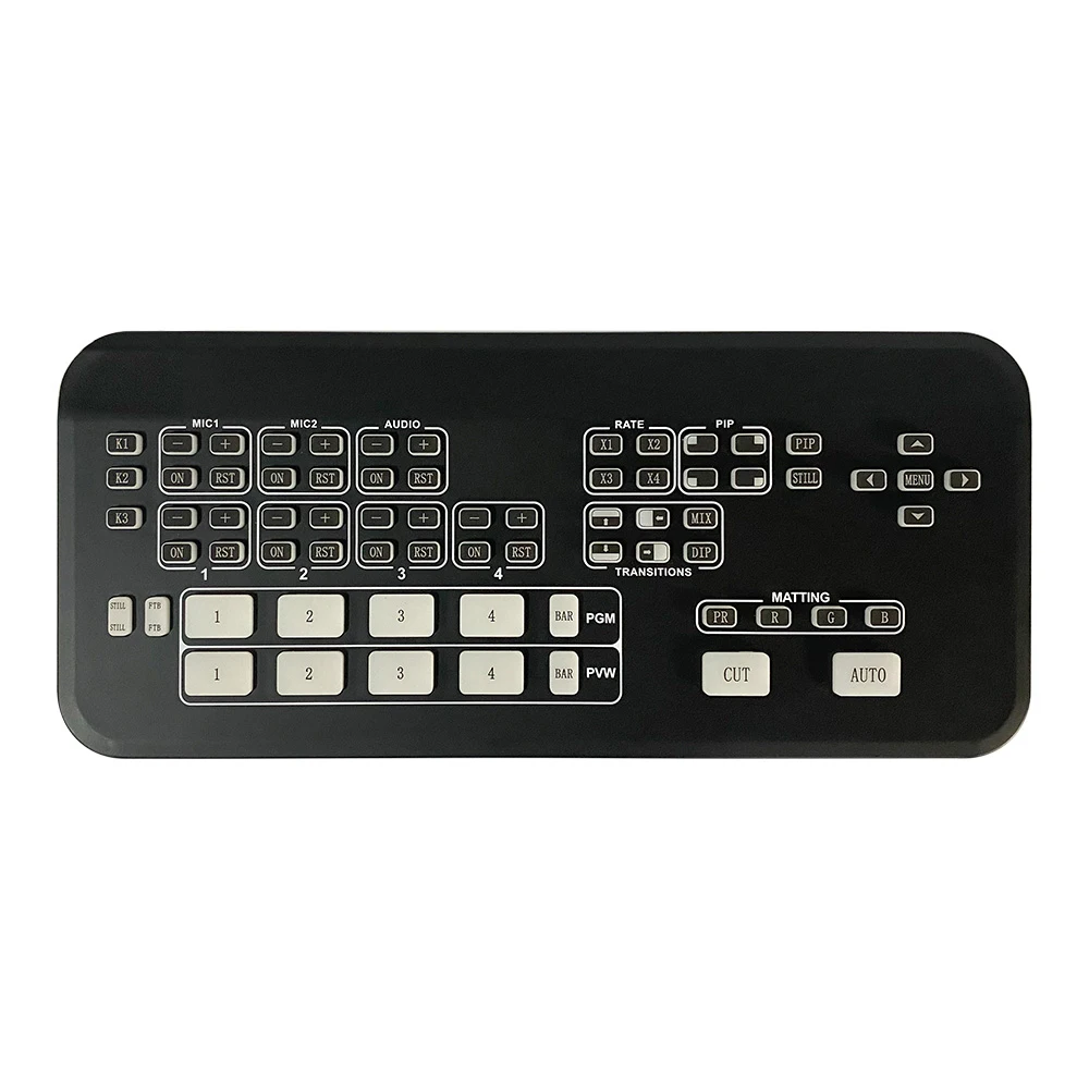 

Broadcast video streaming switcher 4 channel video OBS switcher live stream video switcher for live and broadcast keyboard