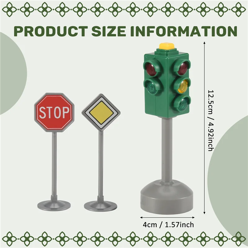 ABJL-Mini Traffic Signs Road Light Block With Sound LED Children Safety Traffic Light Model Kids Traffic Light