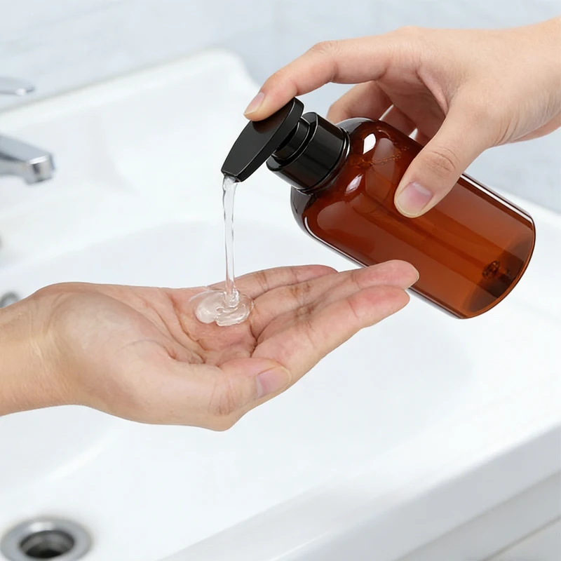 5 szt. Puste plastikowe butelki z pompką 300/500 ml, wielokrotnego użytku, przenośne pojemniki podróżne na szampon, żel pod prysznic, odżywkę do włosów