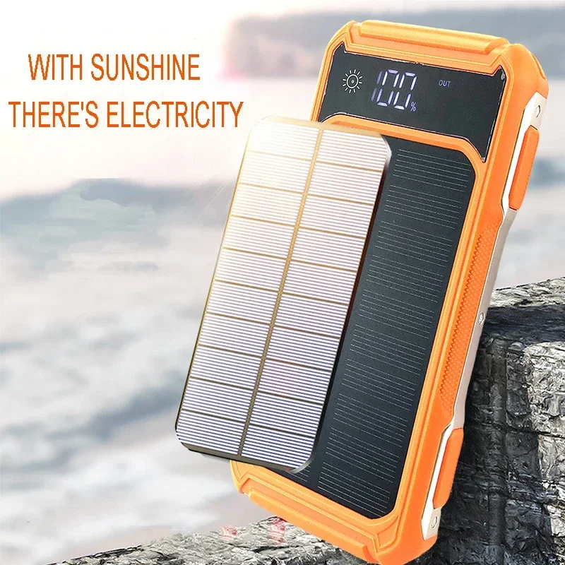 Solar Power Bank 100000mah Portable Waterproof External Battery Powerbank 100000 mah Phone Charger LED PoverBank For iphone huaw