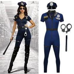 Sexy Women Police Costume Policewomen Jumpsuit Performance Halloween Carnival Cosplay Costumes