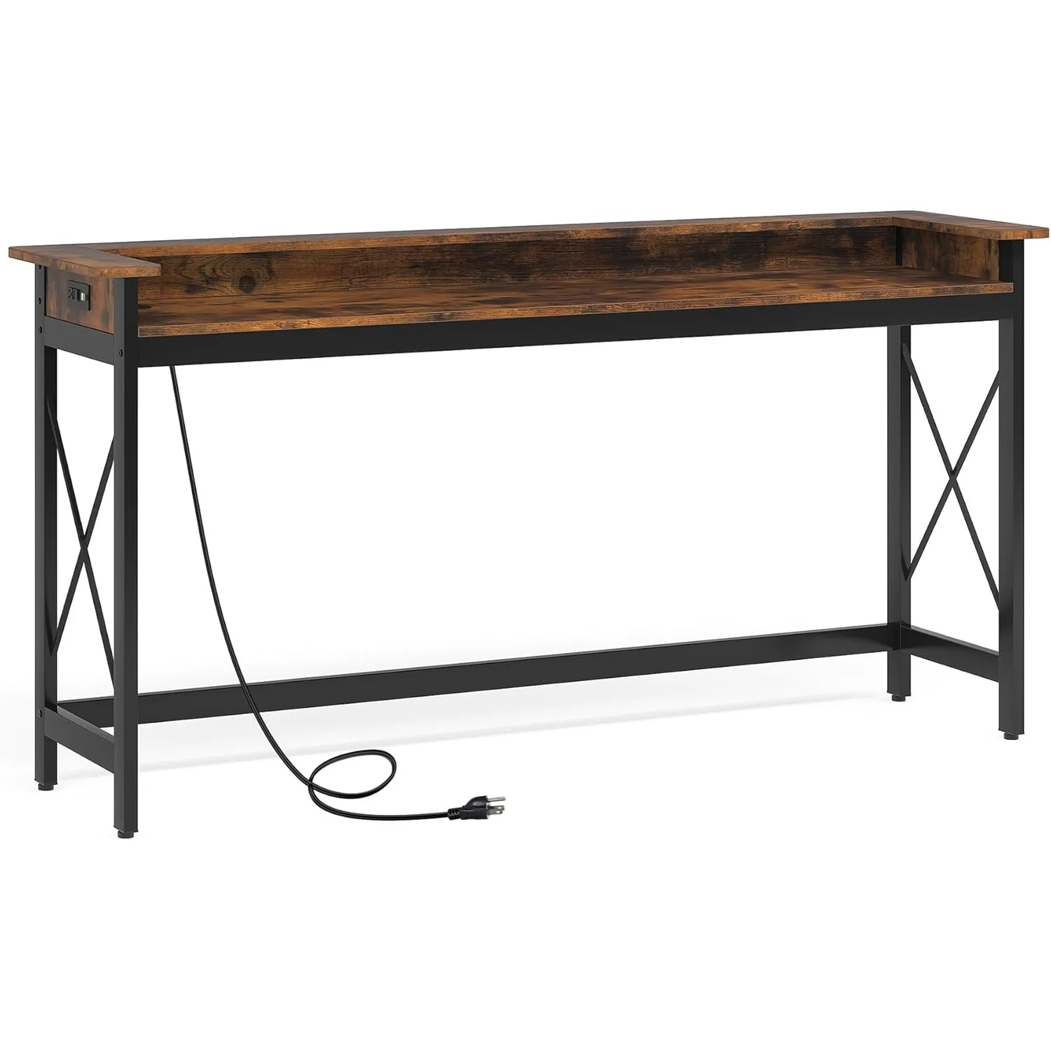 #Sofa Table with Outlets and USB Port,Extra Long Console Table Behind Couch,Narrow Entryway Hallway Accent Table for Living Room