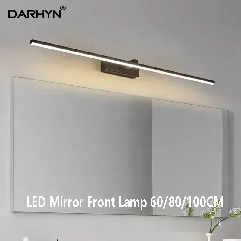 Modern LED Mirror Front Lamp 60/80/100cm Long Strip led Wall Light For Bathroom Washroom Kitchen Indoor Luminaire Lustre