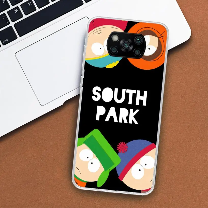 Cartoon S-South P-Parkes Phone Case For Xiaomi Poco X6 X5 X4 X3 Nfc F6 F5 Pro F4 Gt F3 F2 F1 M5S M4 M3 5G Fundas Soft Shell