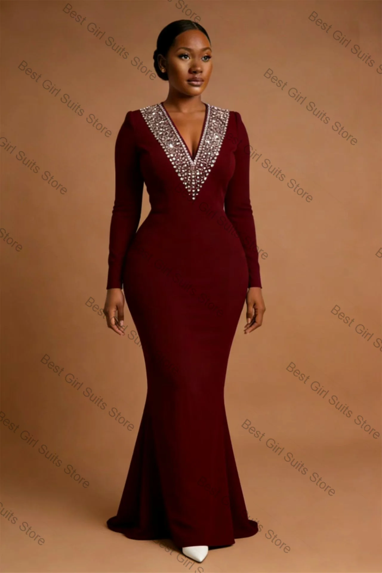 

Бордовый женский костюм-двойка: хлопковый блейзер и длинное платье для выпускного вечера, весенне-осеннее, для офиса, на заказ, свадебное пальто