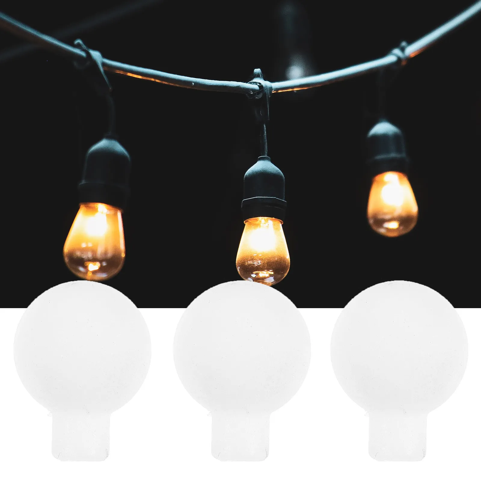 100Pcs Frosted Globe Lamp Bulbs Empty String Lights Bulb Decor Plastic Pendant Light Shade Versatile Indoor Outdoor Use