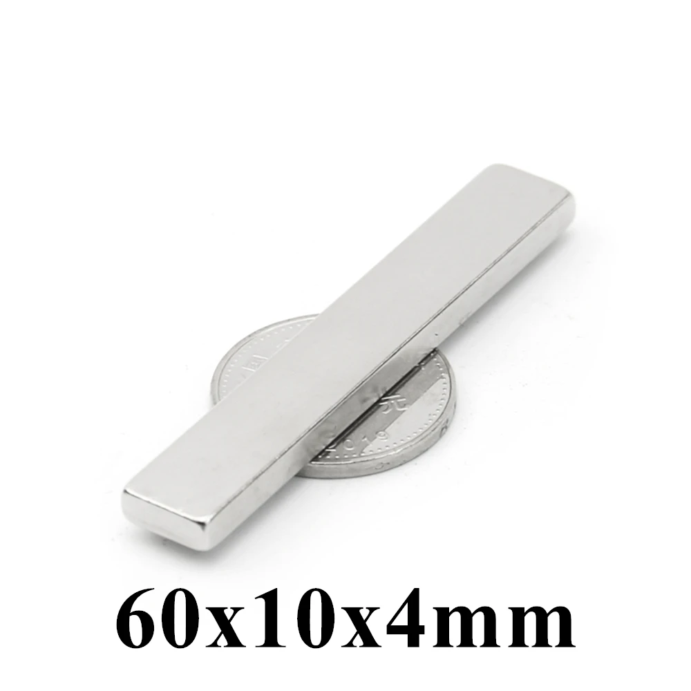 1-50pcs 60x10x4mm Super Powerful Strong Rare Earth Block NdFeB Magnet Neodymium N35 Magnets 60x10x4 mm