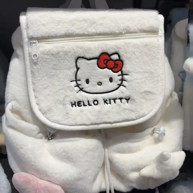 Nowy śliczny Cinnamoroll Hello Kitty pluszowy plecak zimowe dziewczyny słodki wypoczynek torba o dużej pojemności studenci kreskówek tornister prezenty ﻿