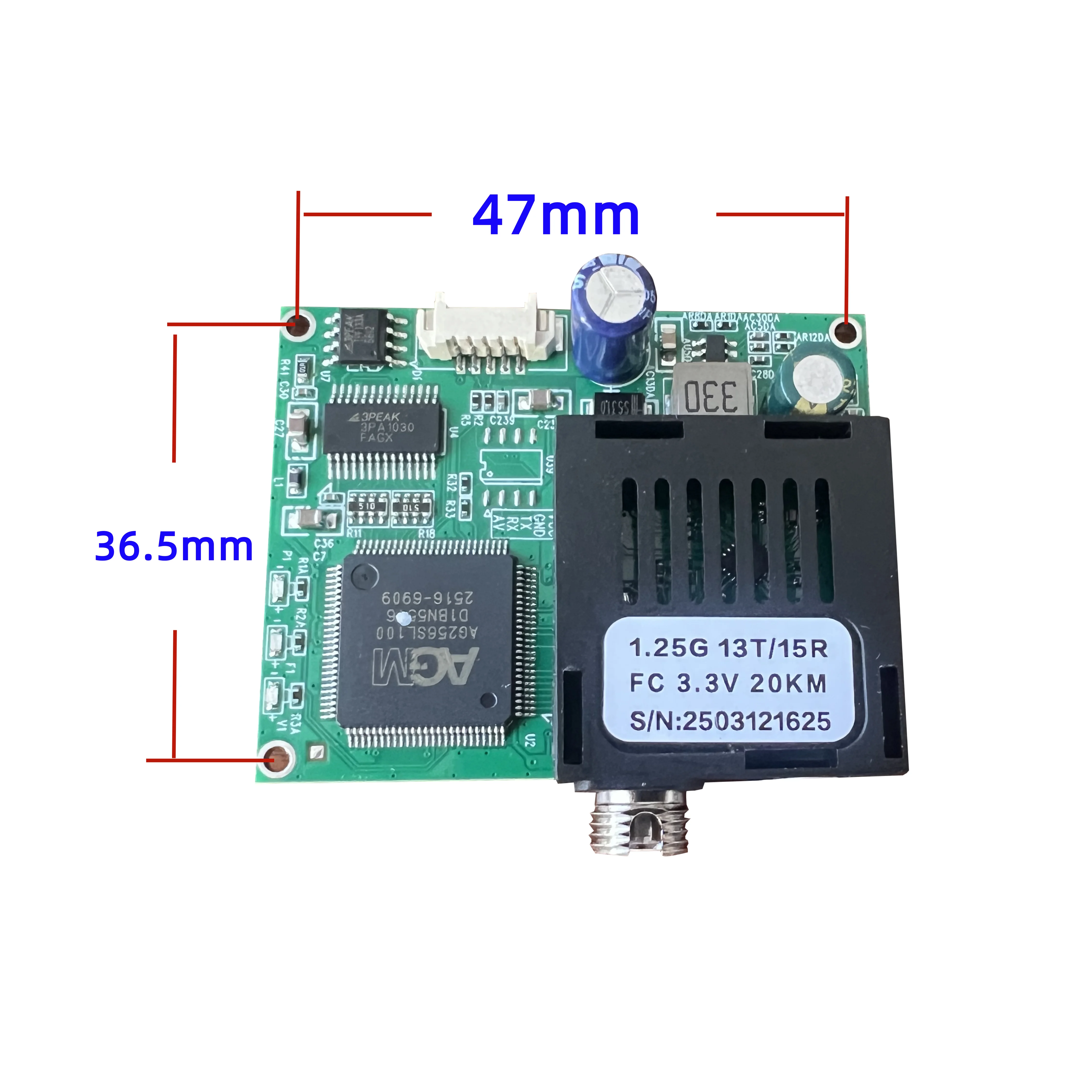 Multi Service Video Fiber Extender with RS485 RS422 RS232 Optic Modem, Single Fiber FC, DC6~57V, Fiber Video TTL, 20KM, PAL/NTSC