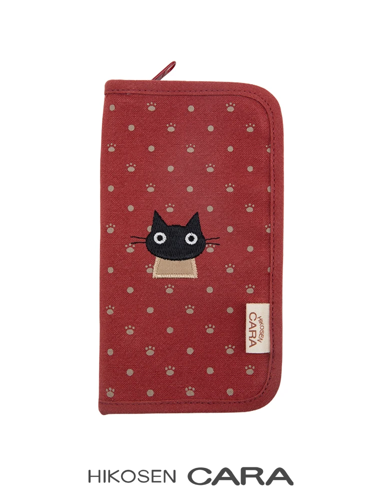 long-wallet-hikosencara-original-design-black-women's-wallet-coin-purse-document-bag-korean-style-adult-zipper-closure