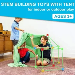 Creative Funny 87pcs Kits Fort Building Kit construction DIY Building TOY for Boys and Girls DIY Play Tunnels Castle Play Tent