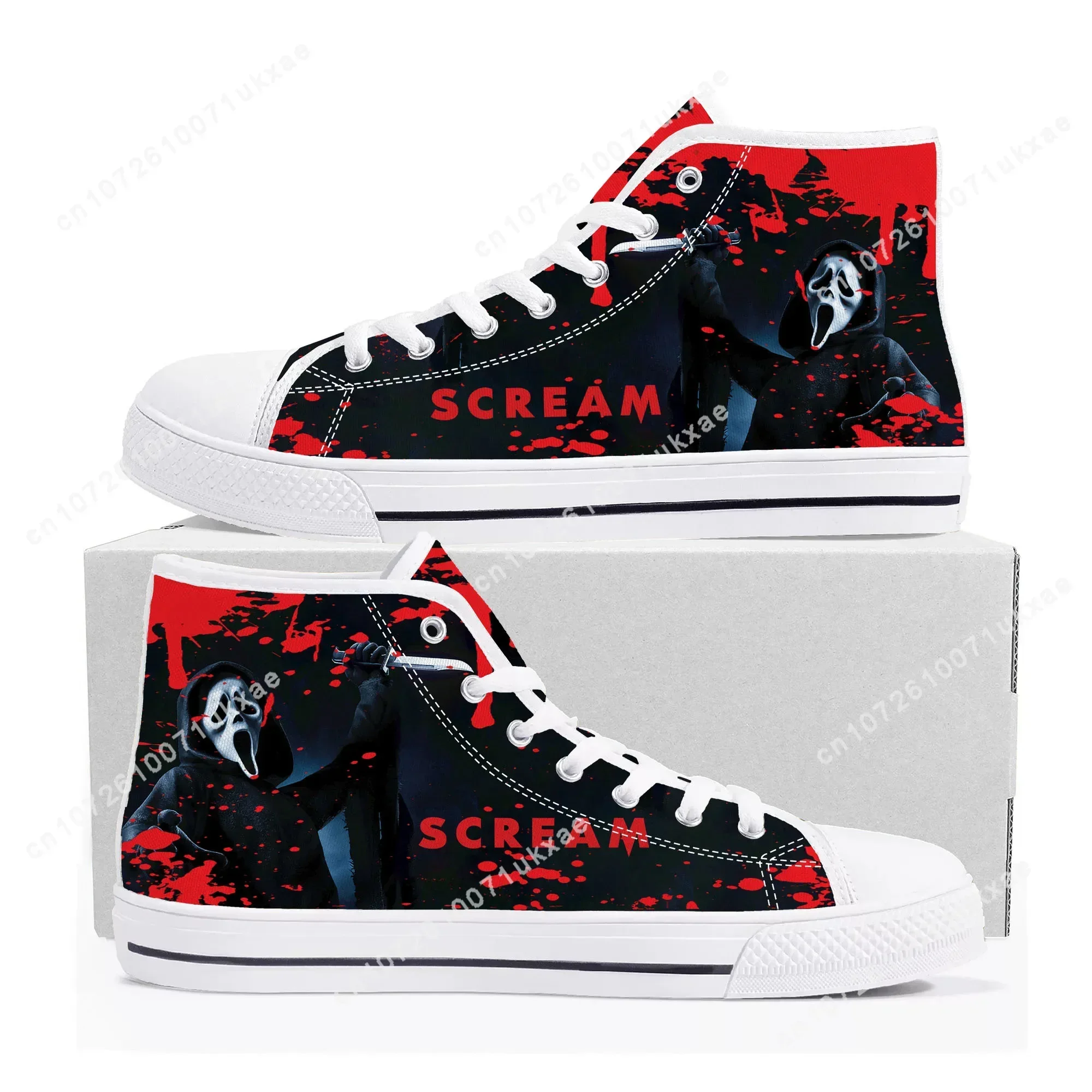 S-Screams Movie Billy Loomis Halloween High Top Sneakers Mens Womens Teenager Canvas Sneaker Casual Custom Shoes Customize Shoe