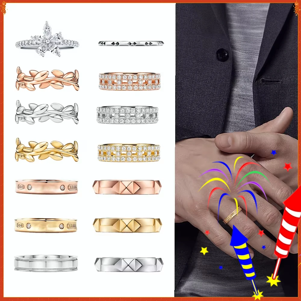 

2025S925 silver couple ring, TFF exquisite craftsmanship, same style for men and women - suitable for various high-end occasions