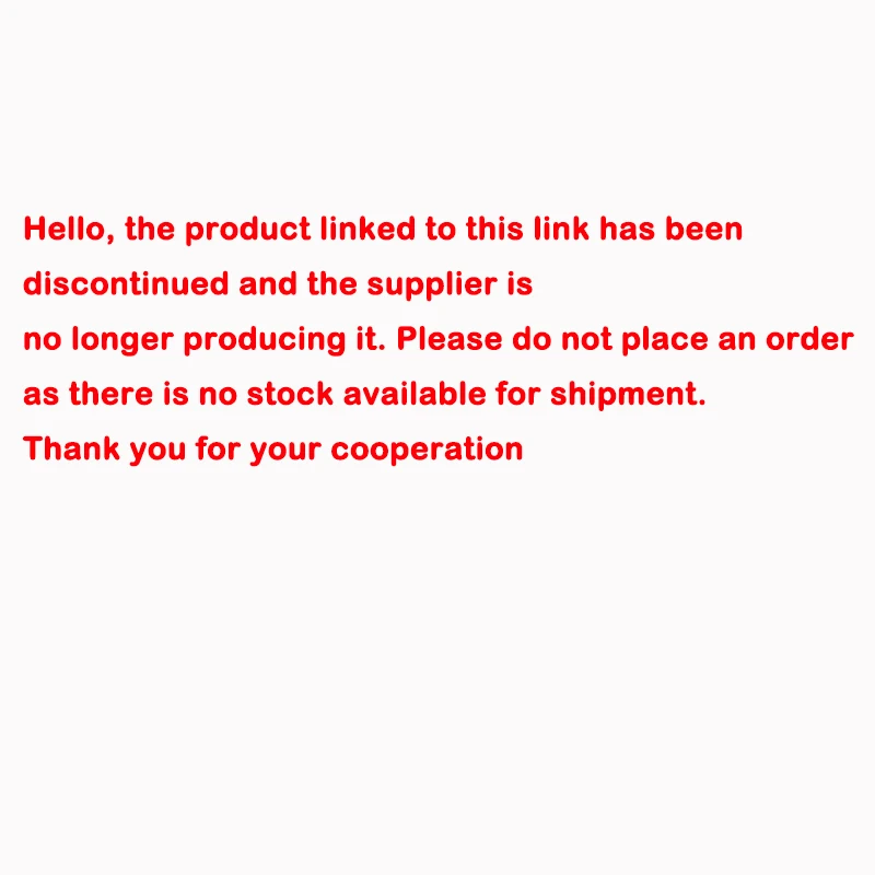 

Связанный продукт был вынослив. Пожалуйста, не размещайте заказ. Нет товара был отправлен. Спасибо за свой сотрудник