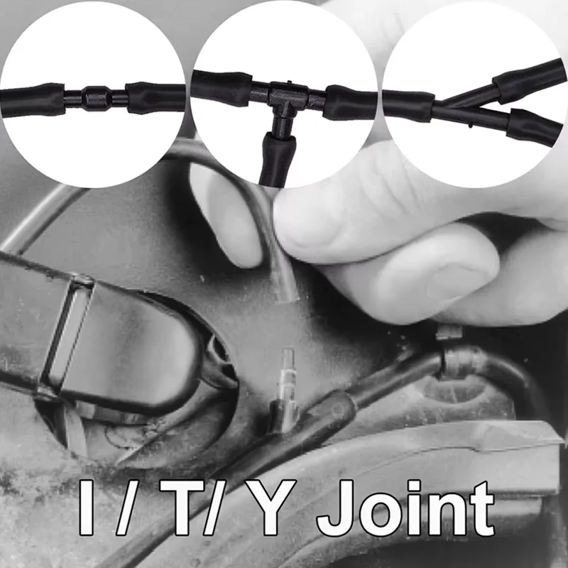 Car Windshield Washer Hose With Connector Kit T-Piece Tube Pipe Splitter Connector Universal Nozzle Hose Tube Connector