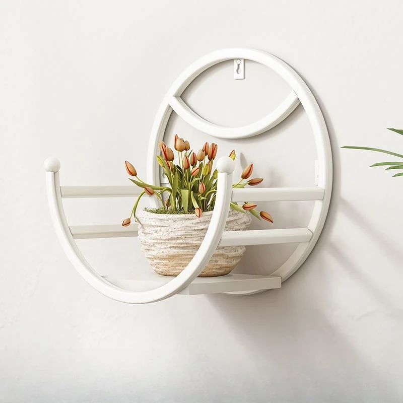 Wall hanging flower stand against the wall Balcony wrought iron non-punching green dill succulent flower pot plant flower stand