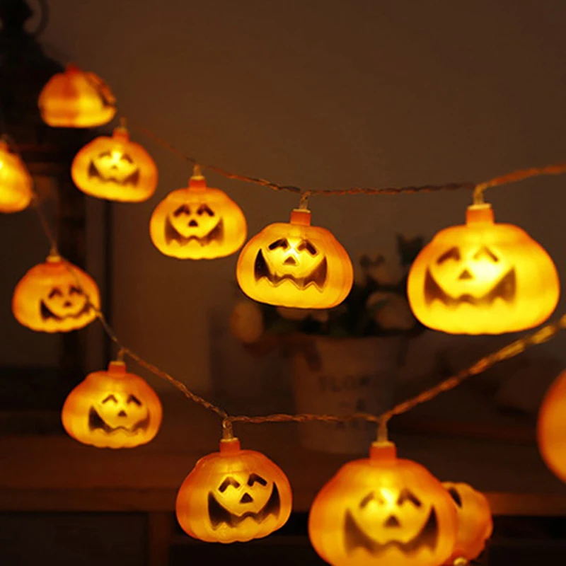 2M 10 LED Horror Halloween Lights Lamp Pumpkin String Lights DIY Hanging Party