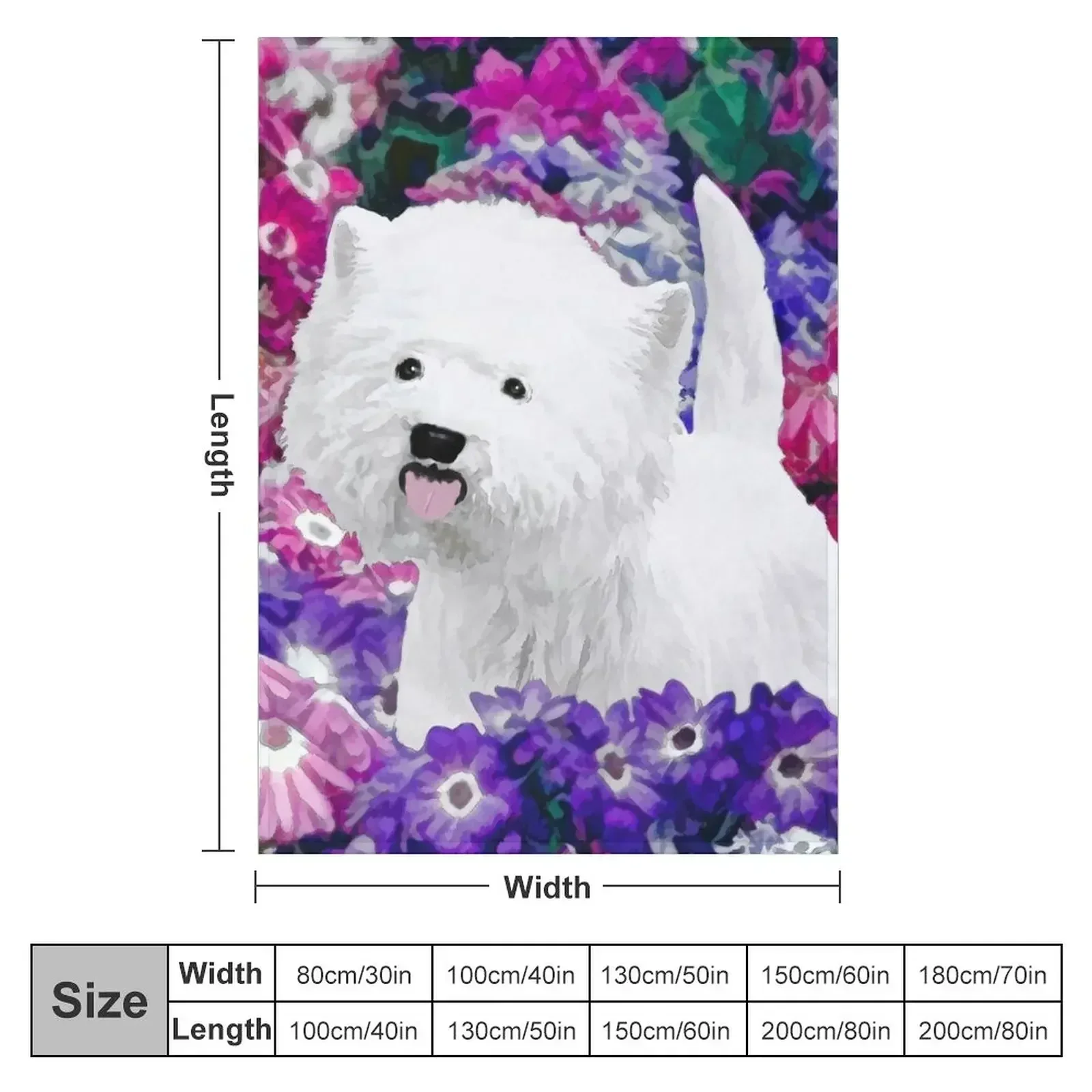 West Highland White Terrier Throw Blanket couch cozy soft plush fuzzy picnic outdoor blanket