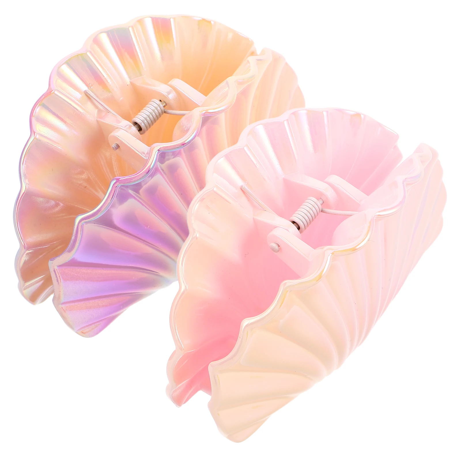

2pcs Gradient Hair Claw Large Shell Styling Clip Shark Clip Seashell Hairpin Women Hair Tool Summer Beach