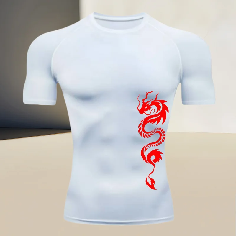 Men's sports compression short-sleeved, body-shaping top T-shirt - breathable fabric, perfect gift for Father's Day