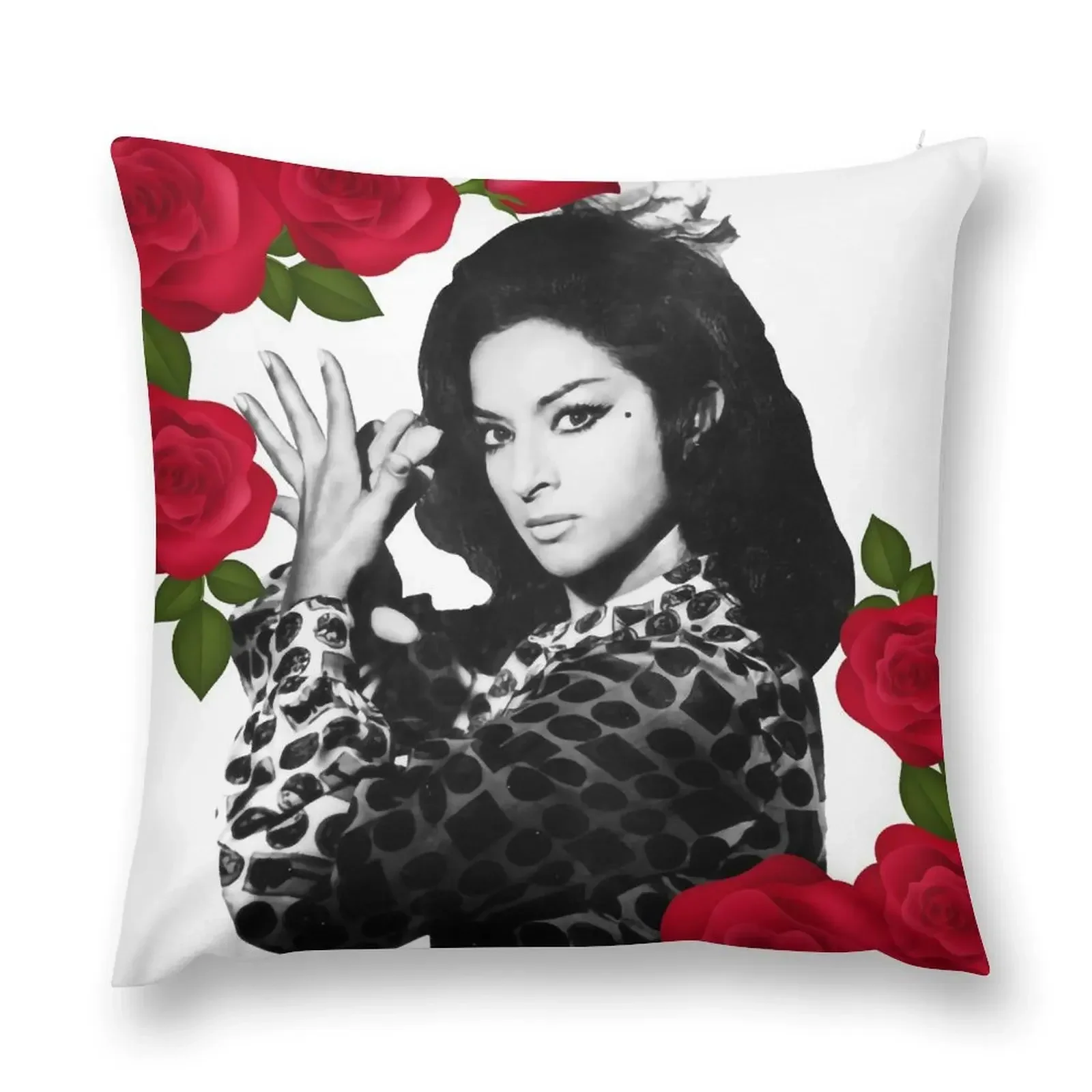 Lola Flores - Red Roses Throw Pillow Couch Cushions christmas pillow case pillow