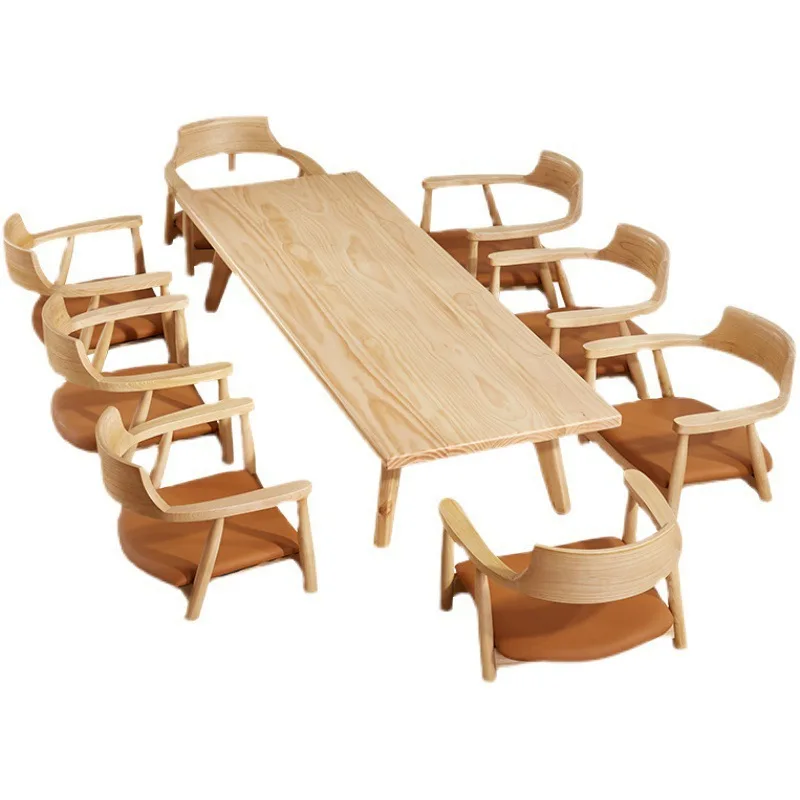 

Japanese-style solid wood coffee table, living room household, short-footed long table table