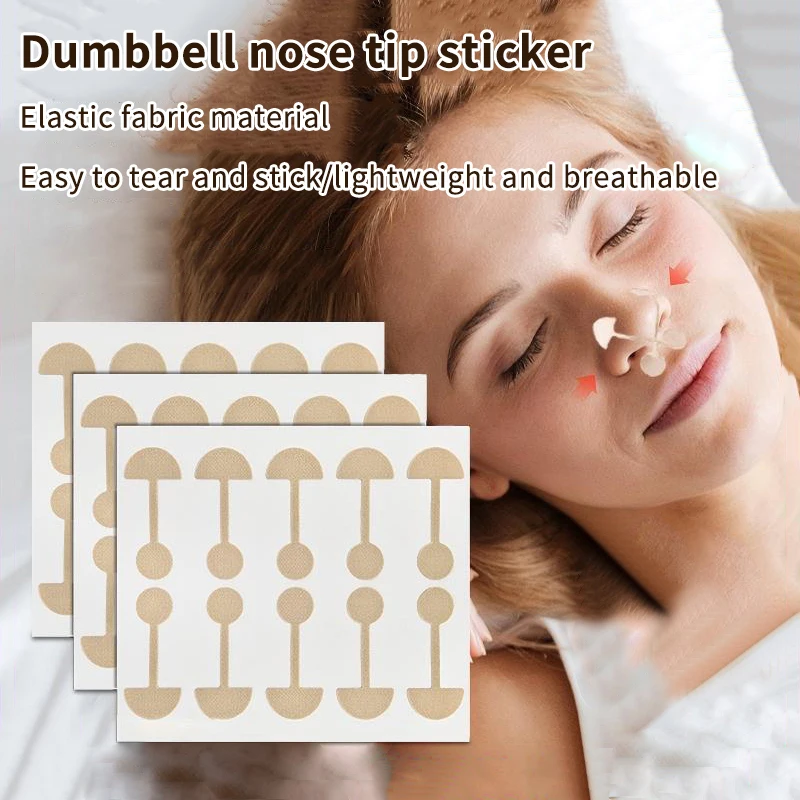 20-100Pcs Dumbbell Nose Tip Patch Elastic Skin Color Disposable Contouring Corrective Nose Strips Thin Nasal Beauty Nose Sticker