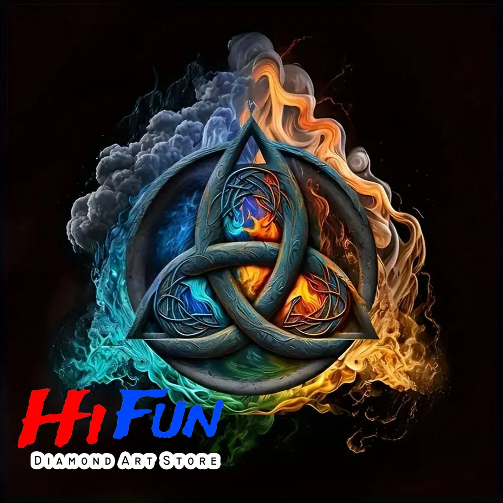 

DIY комплект алмазной живописи, вышивка крестиком, кельтский узел, пламя, полная дрель, мозаика, вышивка, тринити, символ, декор, духовный подарок