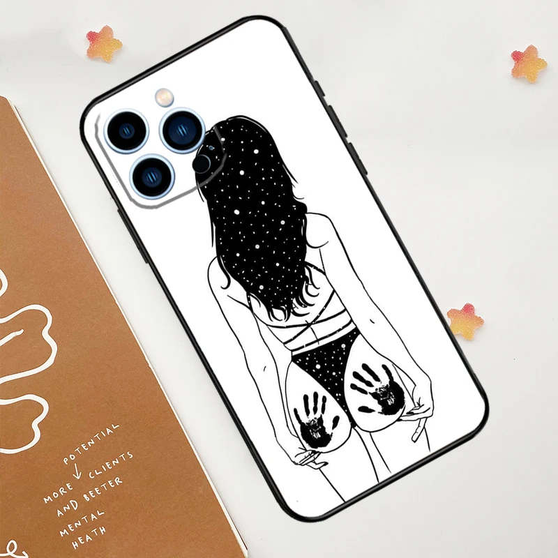 Sexy Nude Women Art Case For Apple iPhone 12 13 Mini 11 14 15 16 Pro Max Plus X XR XS Max Coque