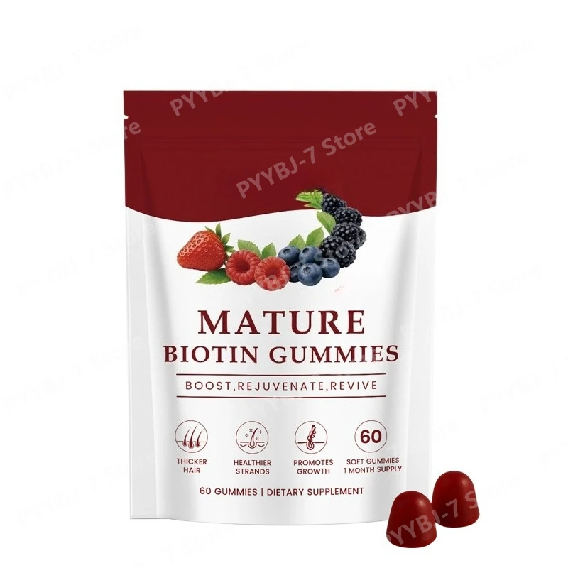 

Biotin Gummies for Hair Skin Nails Vitamin C E Zinc Supplement Daily Beauty Support Gummies