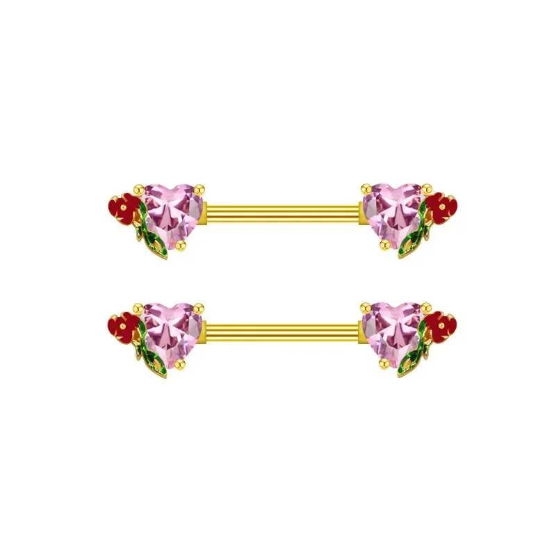 Sexy Senior Temperament Planet Nipple Ring Crystal Heart-shaped Zircon Nipple Piercing Jewelry for Women