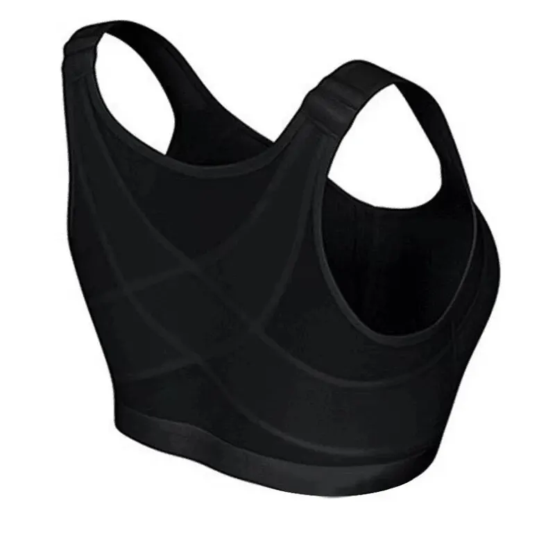 Women Front Buckle Bras Camisole Underwear Black M L XL Breathable Gather Up Back Cross Sports Fitness Yoga Casual