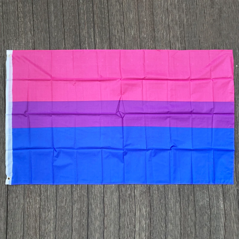 Xvggdg   Bisexual Pride  LGBT 90*150cm   Pink Blue Rainbow Flag Home Decor Gay Friendly  Banners