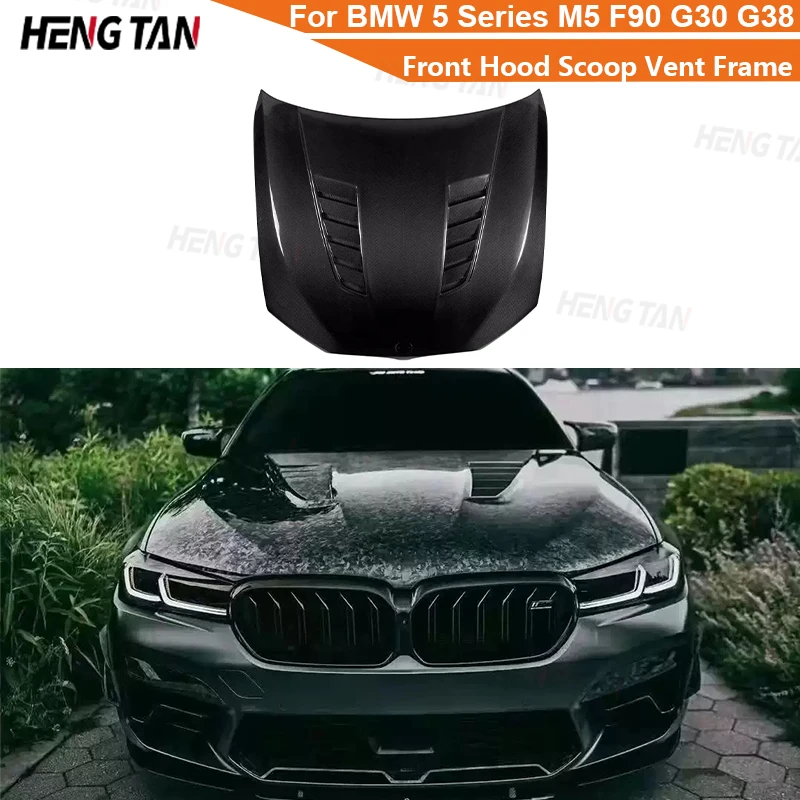 Car Hood Vents For BMW 5 Series M5 F90 G30 G38 Carbon Fiber Front Engine Hood Vent Cover Body kit