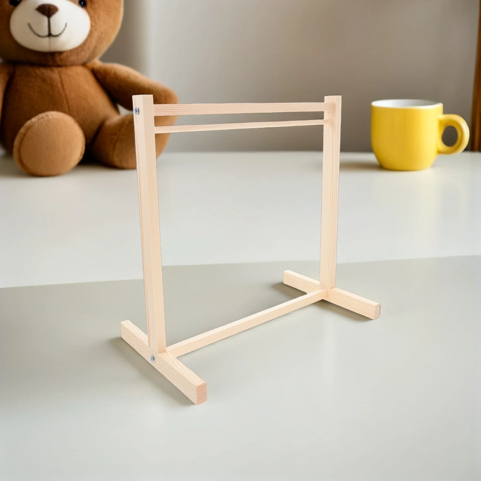 

1 set 1 Set Wooden Clothes Rack Miniature Clothes Stand For Clothing Display Organizer Furniture Accessories Wardrobe Decor