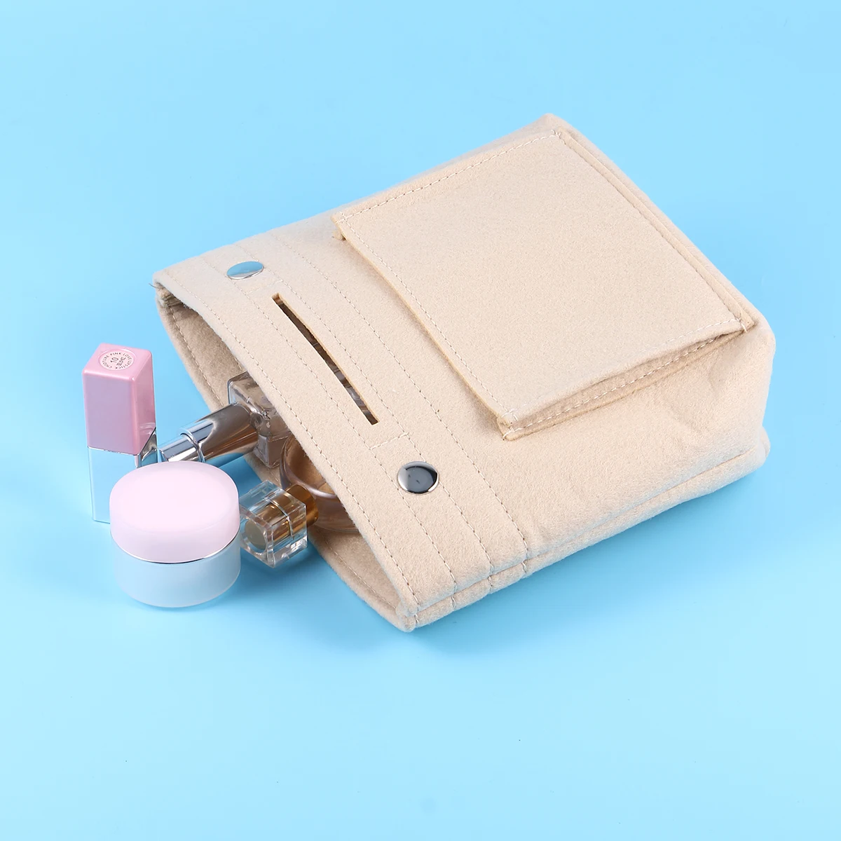 

Bag Felt Makeup Bags Portable Organizer Pouch Lipstick Storage Women Handbags Travel Multi-Pockets Case