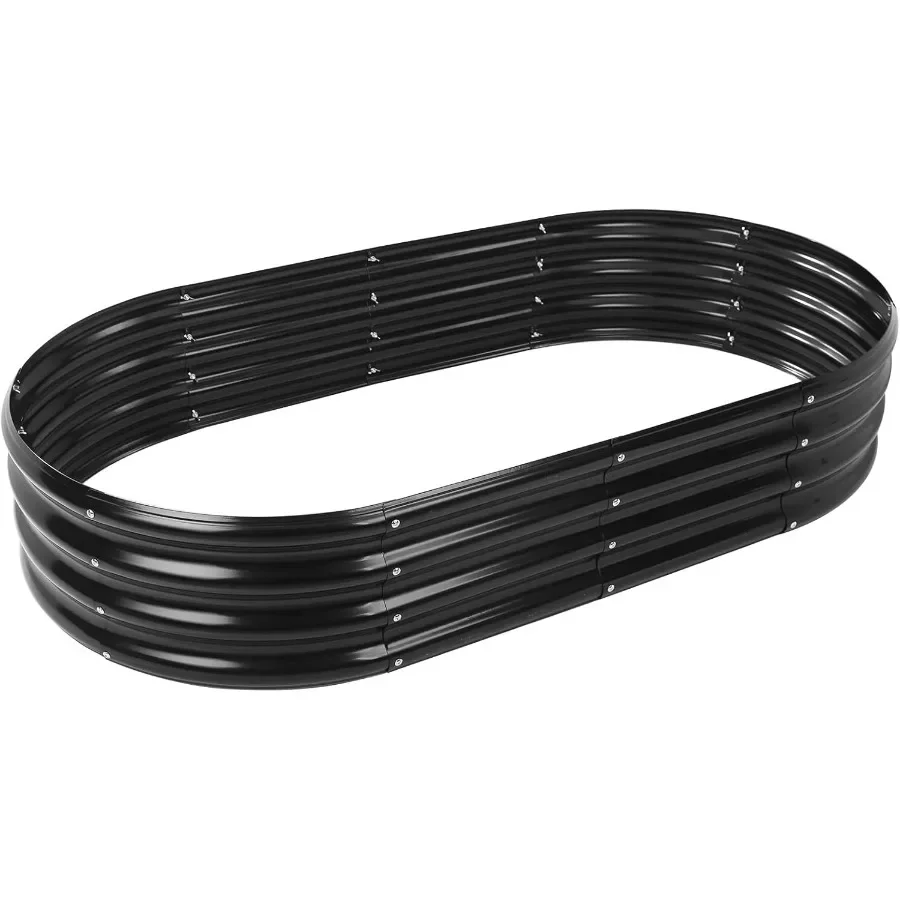 

5X2.7X1 FT Oval Galvanized Metal Garden Raised Bed/Plant Box for Planting32 Inches Diameter Iron Fire Pit Ring Small Animal Fen