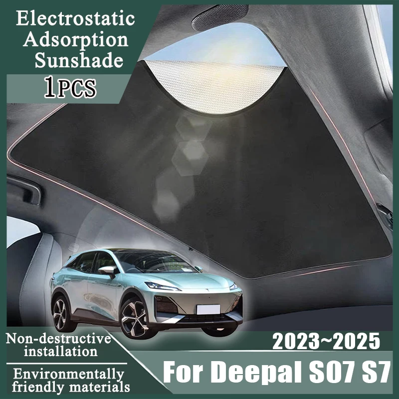 

1pcs Car Glass Sunroof Sticker For Deepal S07 S7 2023 2024 2025 Electrostatic Adsorption Skylight Sunshade Anti-UV Accessories