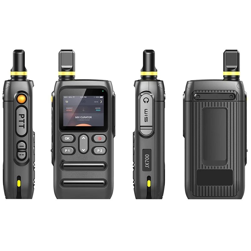 1 conjunto JX-700 4G rede pública digital walkie talkie digital walkie talkie preto ABS