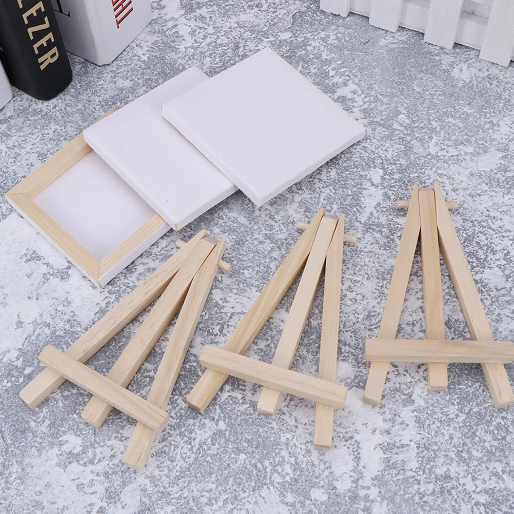 

5 Pcs Easel Set Wooden Multifunctionl Holder Foldable Ecofriendly Smooth Edge Party Wedding Art Craft Mini Easel Holder