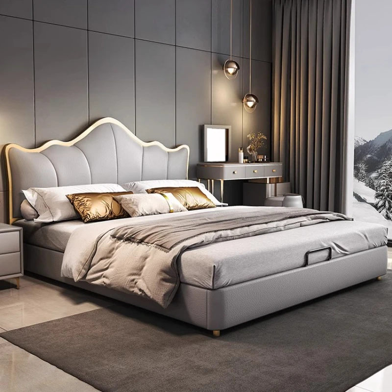 

Light Luxury Sleeping Bed Aesthetics Wedding European High Quality Comfortable Frame Modern Bed Adult Unusual Beliche Furniture