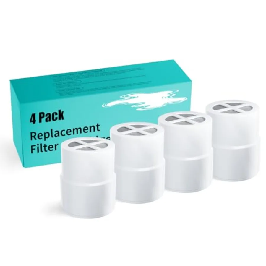 

4-Pack Replacement Filter for JOLIE Shower Head Compatible with JOLIE Shower Filter Cartridge Reduces Chlorine Heavy Metals and