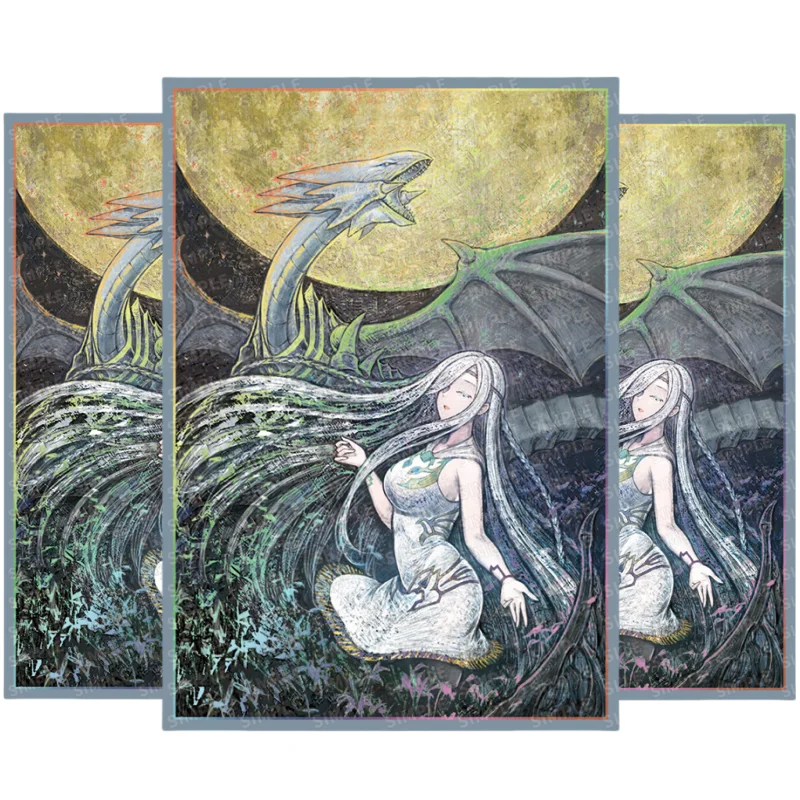 60 pçs/set yugioh cartões manga azul-olhos dragão branco donzela de branco anime personagens do jogo diy cartões coloridos capa protetora