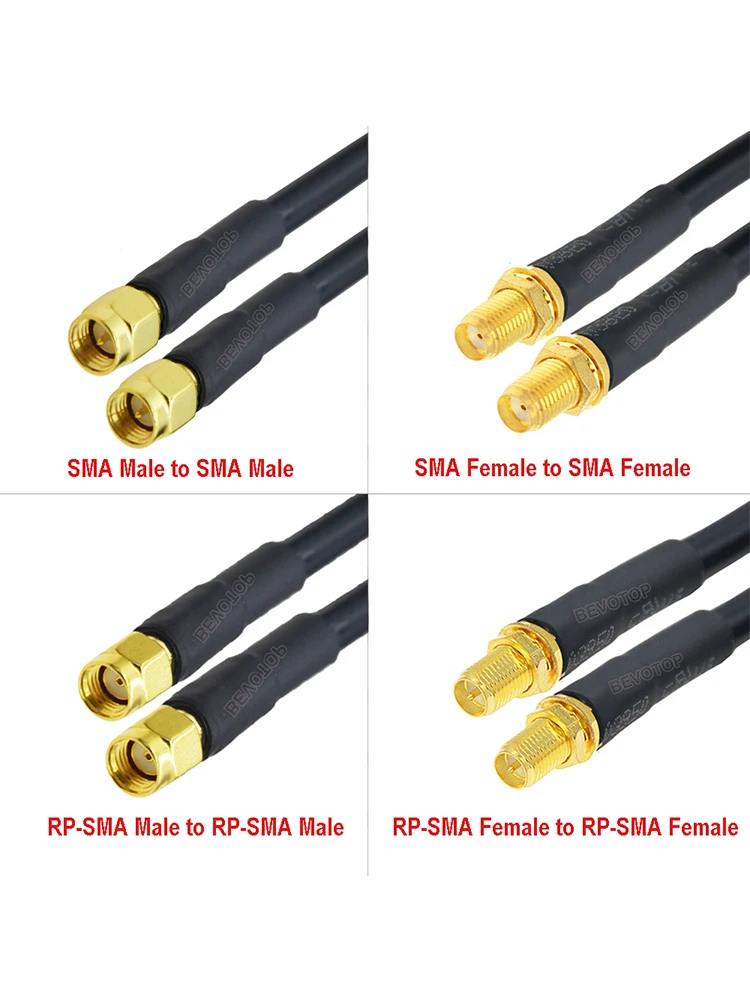 Rallonge de câble coaxial à faible perte, câble RP SMA vers SMA, mâle et femelle, LMR300 50-5 Pigtail, 10cm-30cm, 1PC