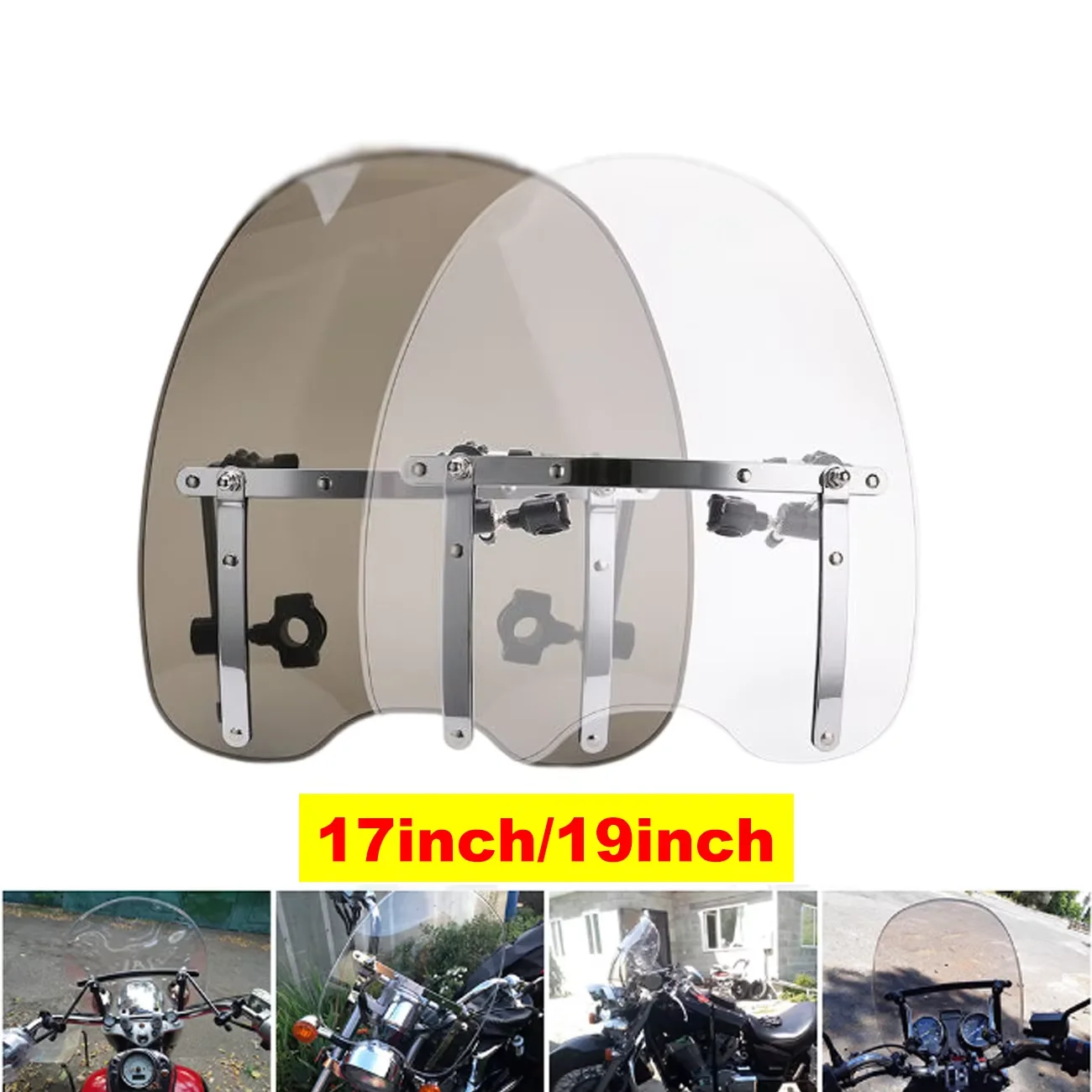 Universeller Motorrad-Windschutzscheiben-Deflektor, passend für Harley, Suzuki, Kawasaki, Yamaha, Dirt Bike, Schutzzubehör, klar/rauchfarben