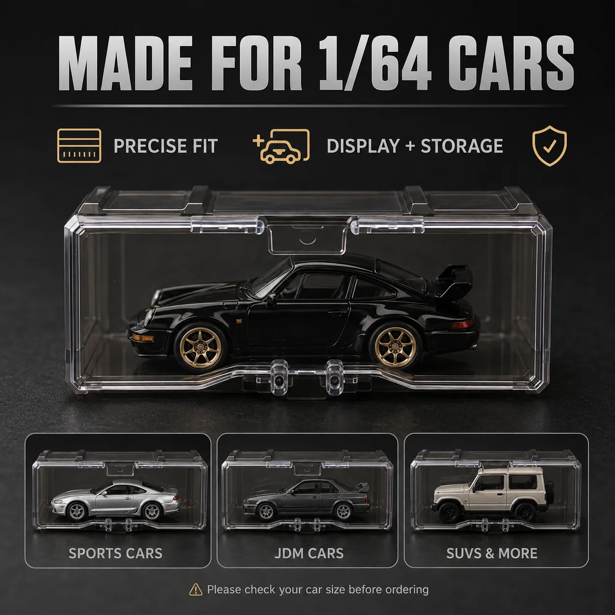 X-Scale 5pcs 1/64 Model Cars Multi-layer Display Case Toy Organizer Holder for 1:64 Diecast Car Dust Hard Protective Cover