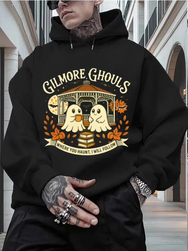 شعبية جيلمور Ghosteater مضحك هالوين الرعب طباعة القطن الخالص هوديي Y2k لمجموعة خريف/شتاء 2025 #1