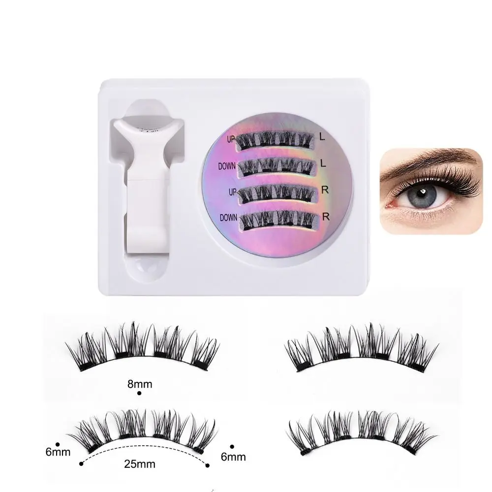 Kit de Faux-Cils Magnétiques Naturels Réutilisables, 3D, Sans Colle, Simulation de fissuraminants, Py, Aimant Long, Ensemble d'Extension de Cils