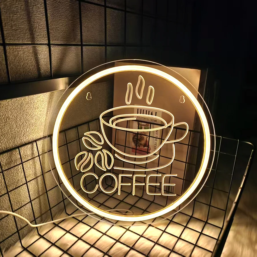 لافتة نيون القهوة لديكور الحائط، ضوء نيون LED للمقهى، البار، المنزل، المطعم، المتجر، كهف الرجل، الحفلات، عيد الميلاد، الهالوين
