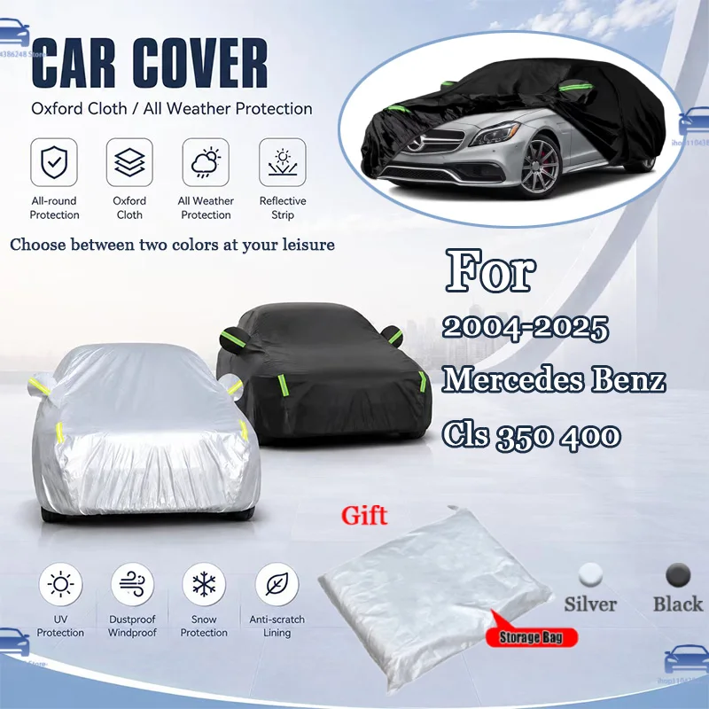 

For 2004-2025 Mercedes Benz Cls 350 400 All Weather Oxford Car Cover Uv Snow Dustproof Reflective Strip Outdoor Protection